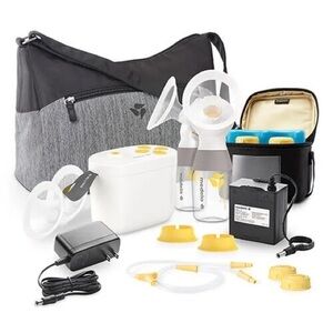 Medela Breast Pump Kit with Black and Yellow Accents